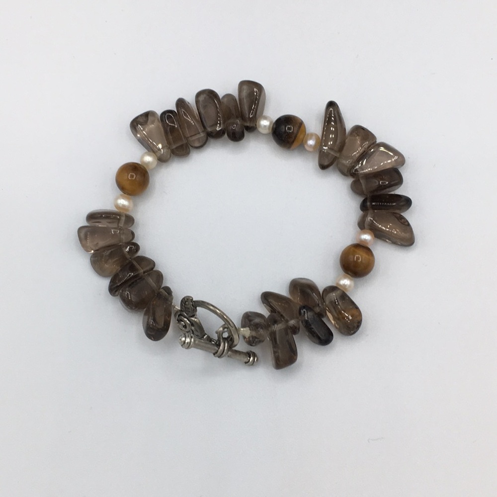 T-clasp Stone and Bead Bracelet